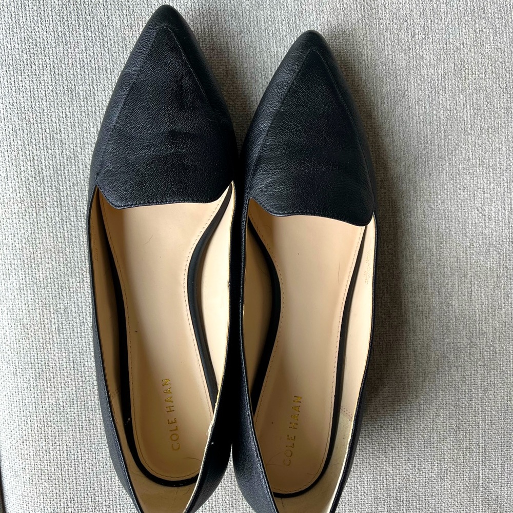 COLE HAAN - WOMENS DELLORA SKIMMER SHOES- Black Leather BRAND NEW size 9.5